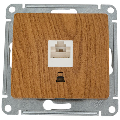 Компьютерная розетка Systeme Electric GLOSSA RJ45 категория 5E, ДЕРЕВО ДУБ GSL000581K