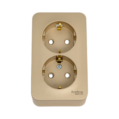 Розетка Systeme Electric Blanca о/у, двойная, с заземлением, со шторками, 16а, 250в, титан BLNRA011204