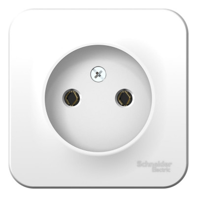 Розетка Systeme Electric Blanca о/у, без заземления, без шторок, метал.пл., 16а, 250в, белый BLNRA000121