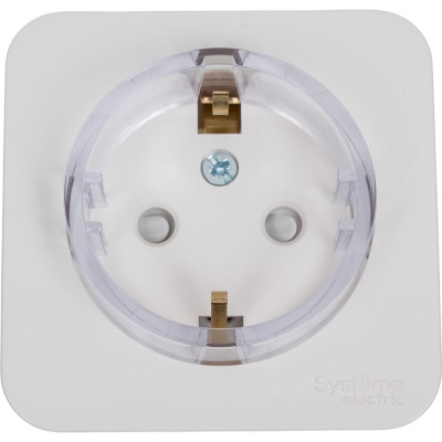 Розетка Systeme Electric Blanca о/у, с заземлением, со шторками, (компакт) изол.пл, 16а, 250в, молочный BLNRA111112