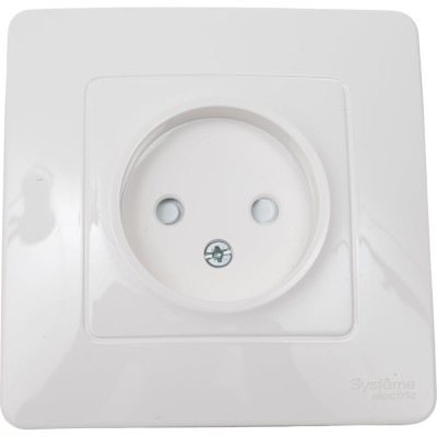 Розетка Systeme Electric Blanca с/у, без заземления, со шторками, 16а, 250в, молочный BLNRS000112