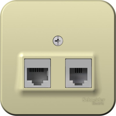 Двойная розетка: компьютерная rj45, кат.5e + телефонная rj11 Systeme Electric Blanca о/у, изол.пл., бежевый BLNIA045117