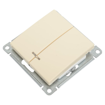Механизм 2-клавишного выключателя с подсветкой Systeme Electric W59 10ах, слоновая кость VS510-251-2-86