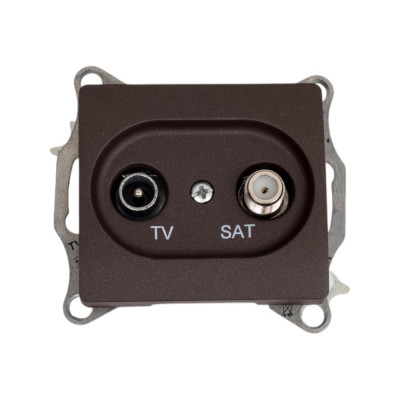 TV-SAT розетка Systeme Electric Glossa оконечная 1db, механизм, шоколад GSL000897