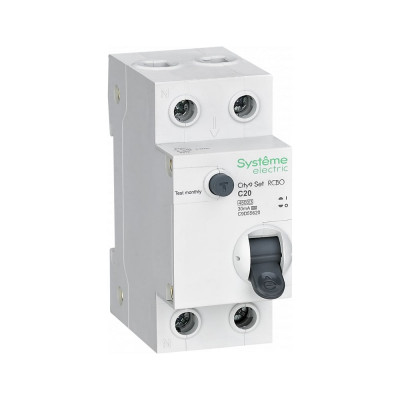 Автоматический выключатель дифференциального тока Systeme Electric АВДТ City9 set 1p+n с, 20 А, 4.5 kА, 30 мА, тип-a, 230 В C9D55620