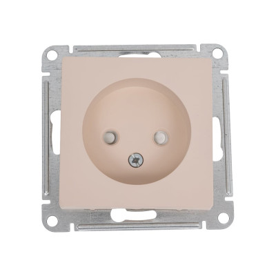 Розетка Systeme Electric Atlasdesign песочный, без заземления, со шторками, 16а ATN001249