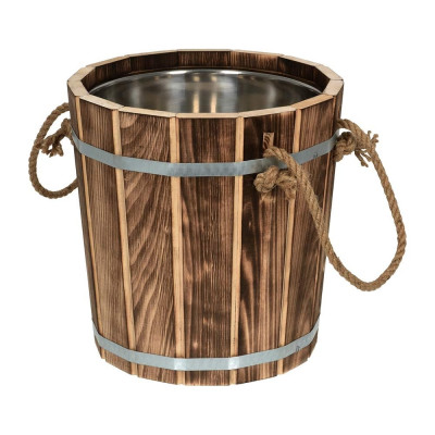 Запарник Банные Штучки 12 л, с нержавеющей вставкой, обожжённая липа, 33239