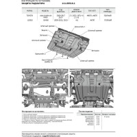 Защита радиатора АвтоБРОНЯ ч.1 Lexus GX 460 2009-н.в/Toyota LC 150 Prado 2009-н.в, st 2mm, 111.09516.1
