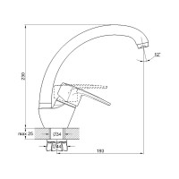 Смеситель для кухни G-lauf с поворот изливом 360 градусов, хром 8G4-A018