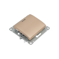 1-клавишный переключатель Systeme Electric GLOSSA с подсветкой, 10АХ, ТИТАН GSL000463