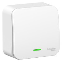 1-клавишный выключатель Systeme Electric BLANCA, О/У, с подсветкой, 10А, 250B, белый BLNVA101101
