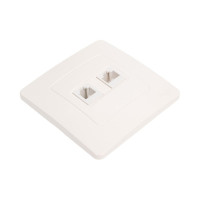 Двойная розетка Systeme Electric BLANCA, С/У, комплект RJ45 категория 5E + телефонный RJ11, молочный BLNIS045112