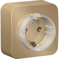 Розетка Systeme Electric BLANCA, О/У, с заземлением, без шторок, компакт, титан BLNRA110114