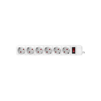 Сетевой фильтр EKF 6x5м, 10А/2.2кВт, с выключателем, c/з, ПВС, 3х0.75, Блокбастер, PROxima UFP10-375-6-05