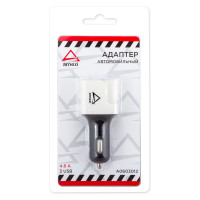 Автомобильный адаптер ARNEZI 3USB 5В 4.8А в прикуриватель Белый/Черный A0603012