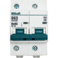 Автоматический выключатель Dekraft ВА201-2Р-063А-D 13016DEK