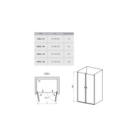 Душевая дверь поворотного типа Ravak Chrome CSDL2-100 см, белый профиль, прозрачное стекло 0QVAC10LZ1