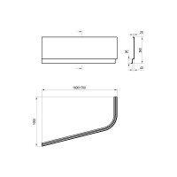 Передняя панель Ravak CHROME 170x105, белая, правая CZA4100A00