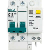 Дифференциальный автомат Dekraft ДИФ101-2Р-016А-100-C 15011DEK
