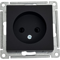 Розетка Systeme Electric AtlasDesign Карбон б/з со шторками, 16А, механизм SE ATN001049