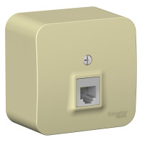 Телефонная розетка Systeme Electric Blanca открытой установки, rj11, с изолирующей пластиной, бежевый BLNIA011007