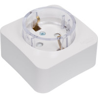 Розетка Systeme Electric Blanca о/у, с заземлением, со шторками, (компакт) изол.пл, 16а, 250в, молочный BLNRA111112