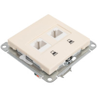 Механизм двойной компьютерной розетки Systeme Electric W59 rj45, категория 5e, слоновая кость RSI-251KK5E-2-86