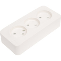 Розетка Systeme Electric Blanca о/у, 3-я без заземления, со шторками, изол.пл., 16а, 250в, молочный BLNRA001312