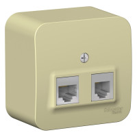 Двойная розетка: компьютерная rj45, кат.5e + телефонная rj11 Systeme Electric Blanca о/у, изол.пл., бежевый BLNIA045117