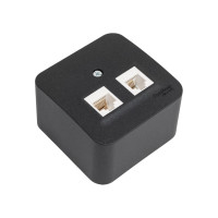 Двойная розетка: компьютерная rj45, кат.5e + телефонная rj11 Systeme Electric Blanca о/у, изол.пл.,антрацит BLNIA045116