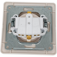 Розетка Systeme Electric Glossa с заземлением со шторками, 16а, 250в, в сборе, молочный GSL000944