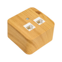 Двойная компьютерная розетка Systeme Electric Blanca открытой установки, rj45, кат.5e, изолирующая пластина, ясень BLNIA045455