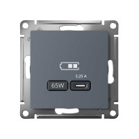 Розетка Systeme Electric Atlasdesign usb тип-c 65w высокоскор.заряд. qc, pd, механизм, грифель ATN000727