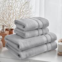 Набор махровых полотенец Verossa Reticolo Холодный серый, 70x140 см - 2 шт., 50x90 см - 2 шт., 500 г/м2 746413