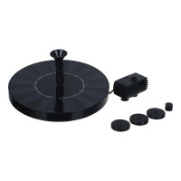 Фонтан INBLOOM на солнечной батарее диаметр 16 cм 7V/1.4W, DC 7V/150MA, 160 л/час, пластик 171-018