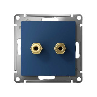 2-местная аудиорозетка Systeme Electric Atlasdesign аквамарин ATN001187