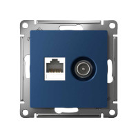 Розетка tv+rj45 Systeme Electric Atlasdesign аквамарин кат.5e ATN001189