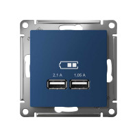 2-местная розетка usb Systeme Electric Atlasdesign аквамарин, 5в, 2,1 а ATN001133