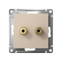 2-местная аудиорозетка Systeme Electric Atlasdesign песочный ATN001287