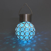 Подвесной фонарь на солнечной батарее INBLOOM шар, d8см, 1LED*RGB, 1.2V Ni-MH 2/3AAA 100mAh, акрил, сталь 483-024
