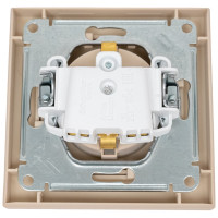 Розетка Systeme Electric Atlasdesign песочный, с заземлением, со шторками, 16а, (в сборе с рамкой) ATN001244