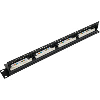 Патч-панель Ripo 19", 1u, 24 порта, cat.5e (класс d), 100мгц, rj45/8p8c, 110, t568a/ 003-100036