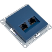 2-ная компьютерная розетка Systeme Electric Atlasdesign аквамарин rj45+rj45, кат.5e ATN001185