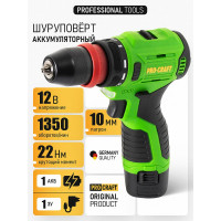 Аккумуляторная дрель-шуруповерт PROCRAFT PA12PRO