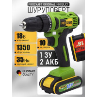 Аккумуляторная дрель-шуруповерт PROCRAFT PA18C