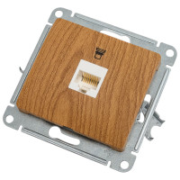 Компьютерная розетка Systeme Electric GLOSSA RJ45 категория 5E, ДЕРЕВО ДУБ GSL000581K