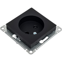 Розетка Systeme Electric AtlasDesign Карбон б/з со шторками, 16А, механизм SE ATN001049