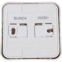 Розетка Systeme Electric Blanca о/у, с заземлением, со шторками, (компакт) изол.пл, 16а, 250в, молочный BLNRA111112