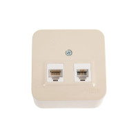 Двойная розетка: компьютерная rj45, кат.5e + телефонная rj11 Systeme Electric Blanca о/у, изол.пл., бежевый BLNIA045117