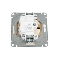 Розетка Systeme Electric W59 aqua с заземлением со шторками, 16а, ip44, механизм, слоновая кость RS16-152B-2-86